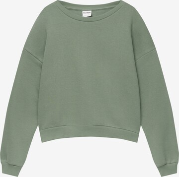 Pull&Bear Суичър в зелено: отпред