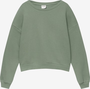 Pull&Bear Суичър в зелено: отпред