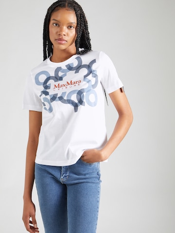 Max Mara Leisure Тениска 'OBLIQUA' в бяло: отпред