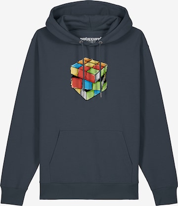 Watapparel Sweatshirt ' Pixel Zauberwürfel ' in Grey: front