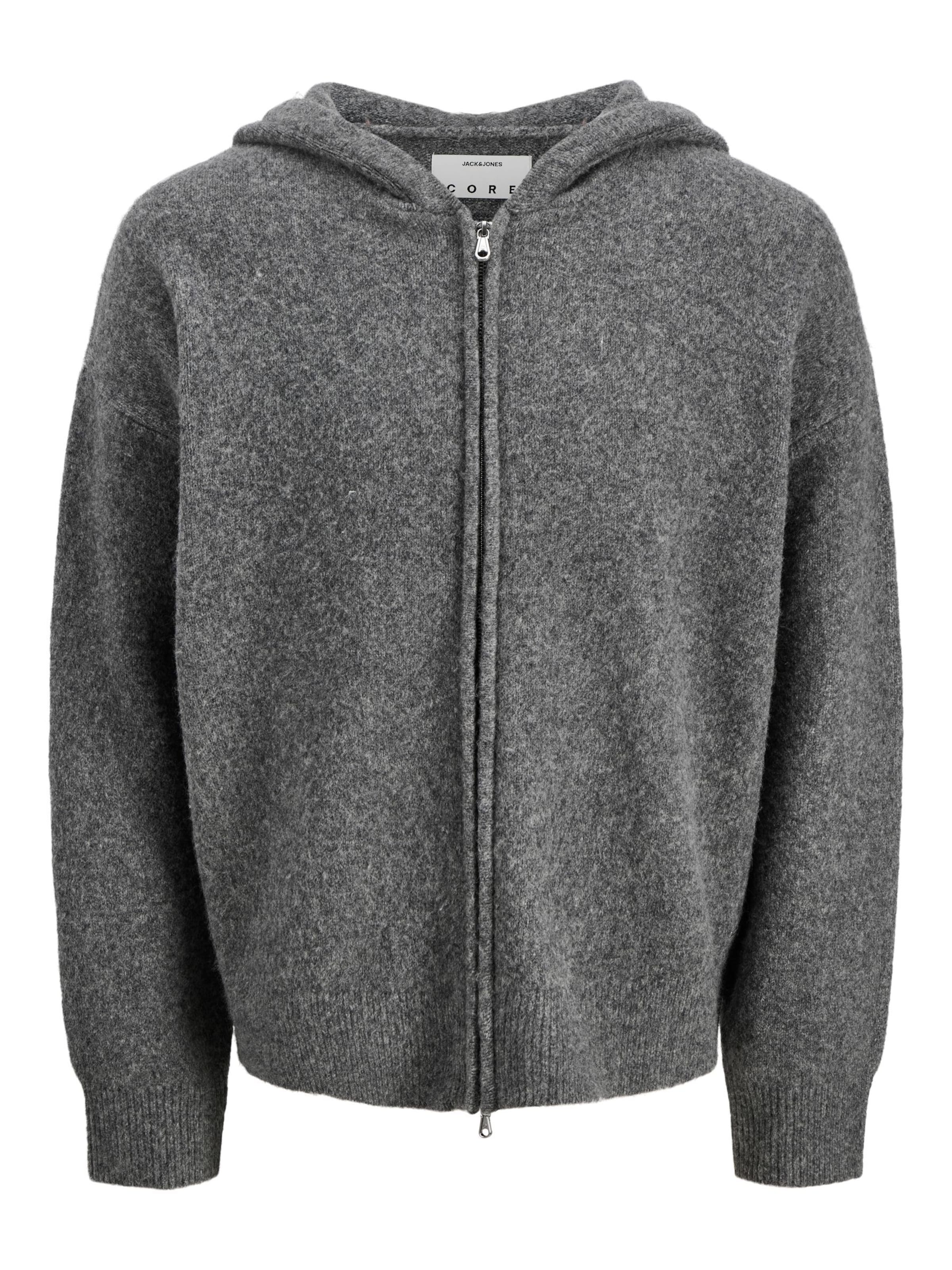 JACK & JONES Knit cardigan in Grey: front