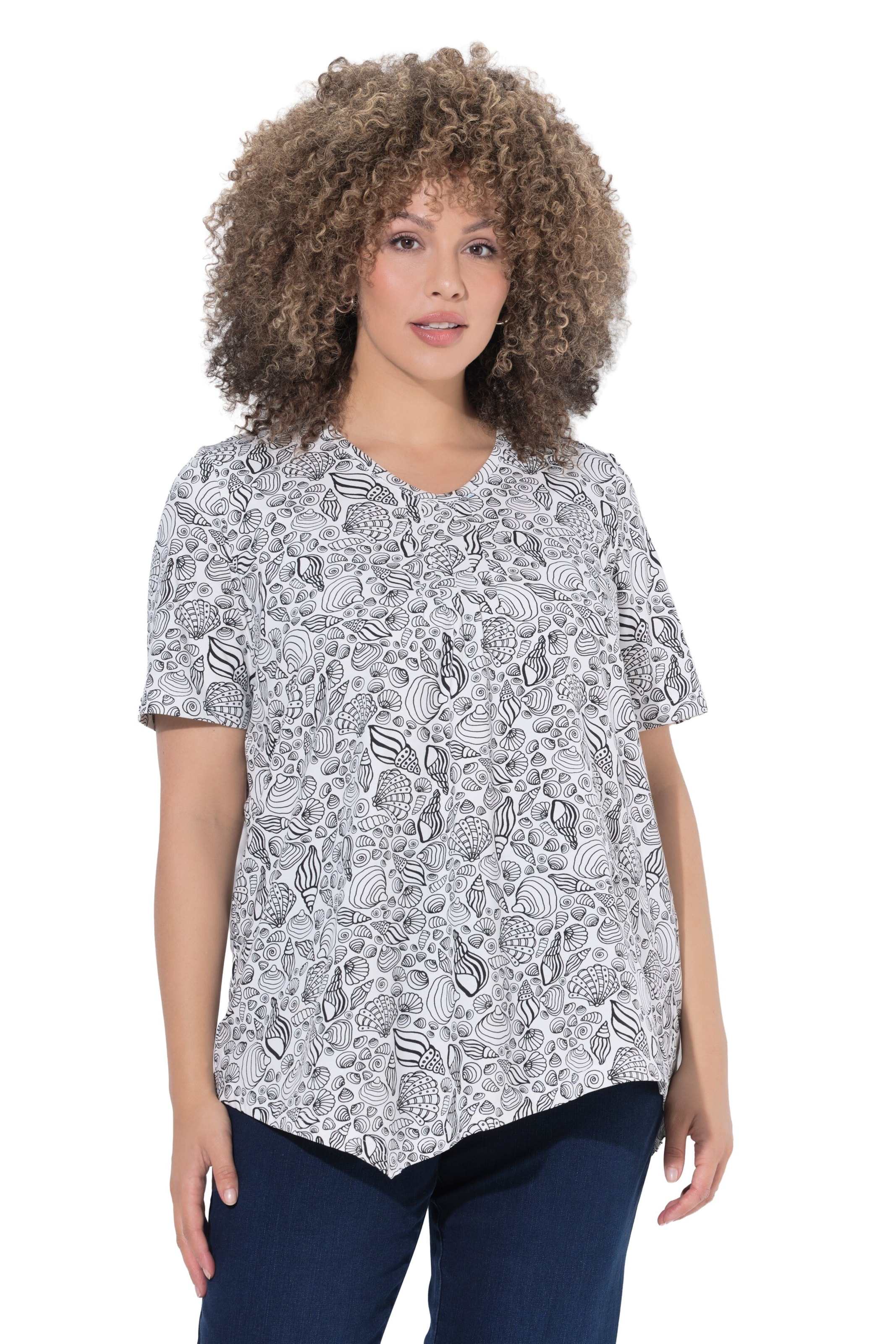 Ulla Popken Shirt in Schwarz: Vorderseite