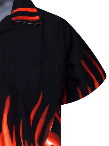 King Kameha Shirt 'Flames' in Orange