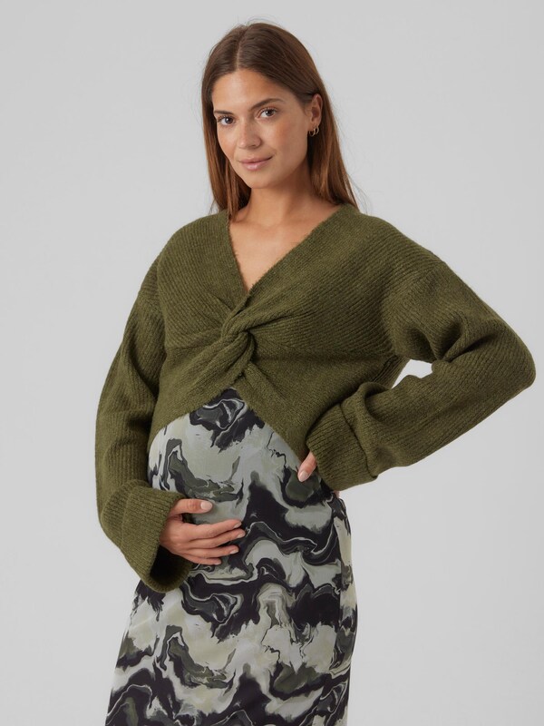 MAMALICIOUS Sweater 'MLSvala' in Dark Green