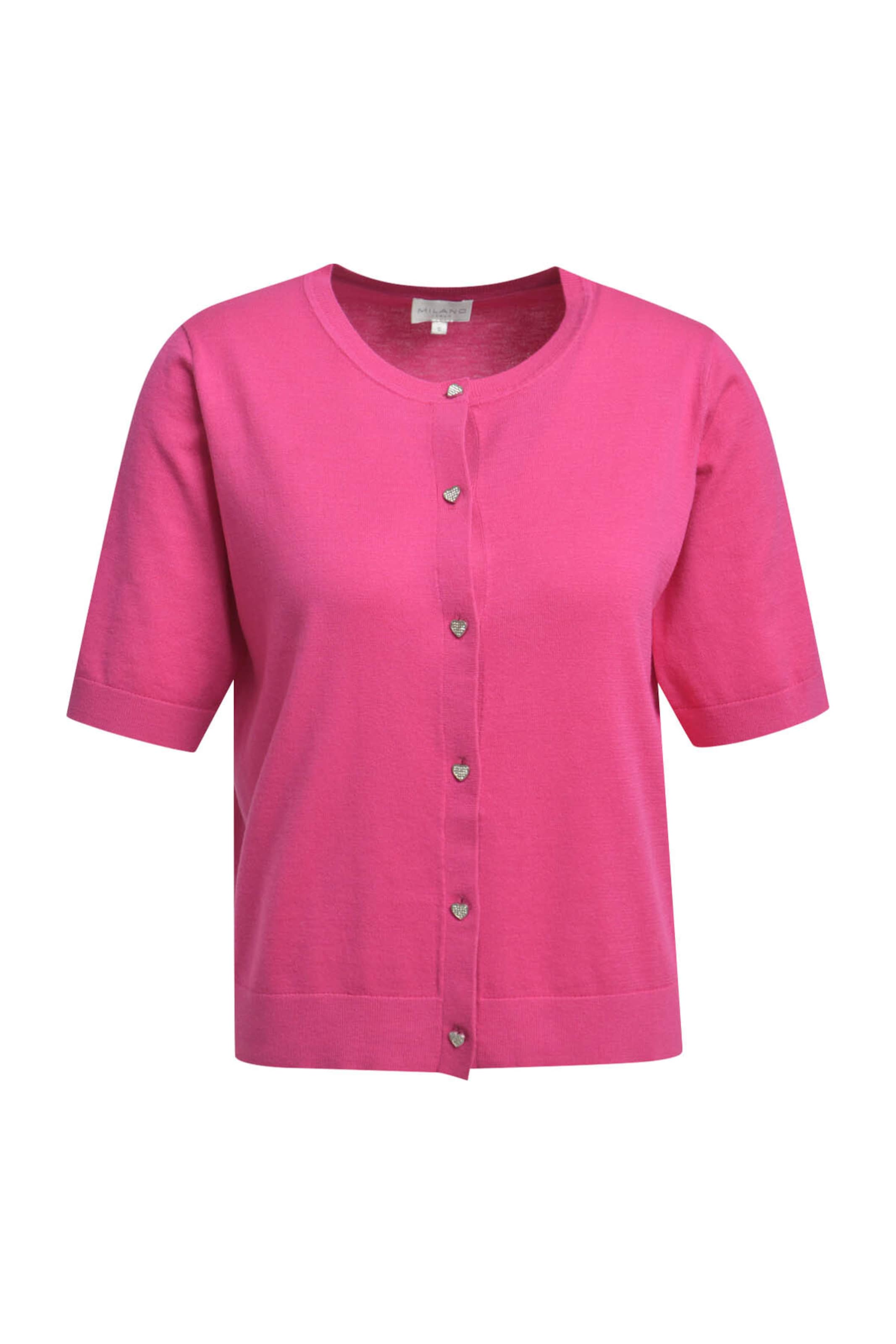 Milano Italy Knit Cardigan in Pink: front
