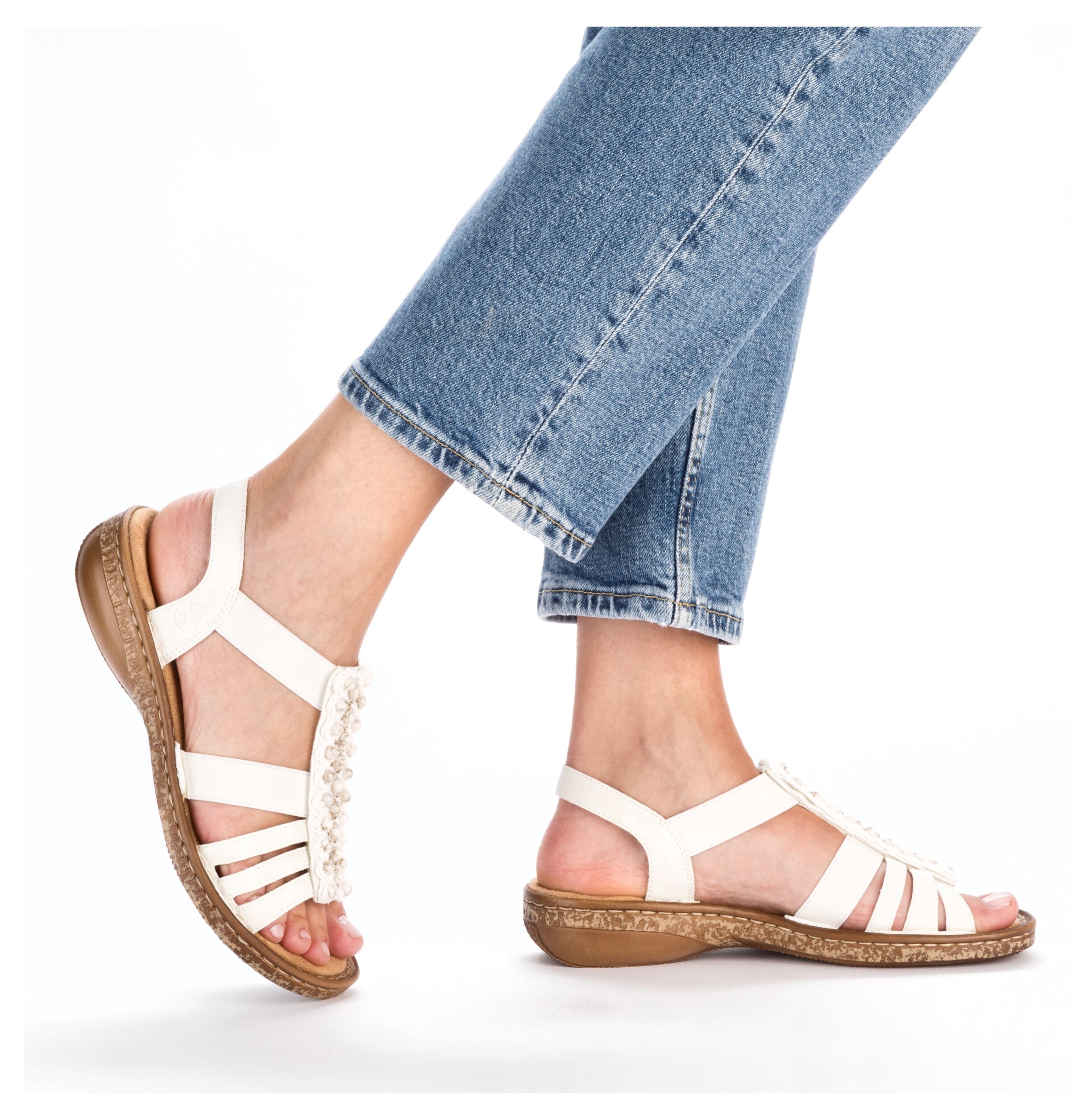 Sandales à lanières Rieker en blanc