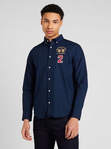 Coupe regular Chemise La Martina en bleu : devant