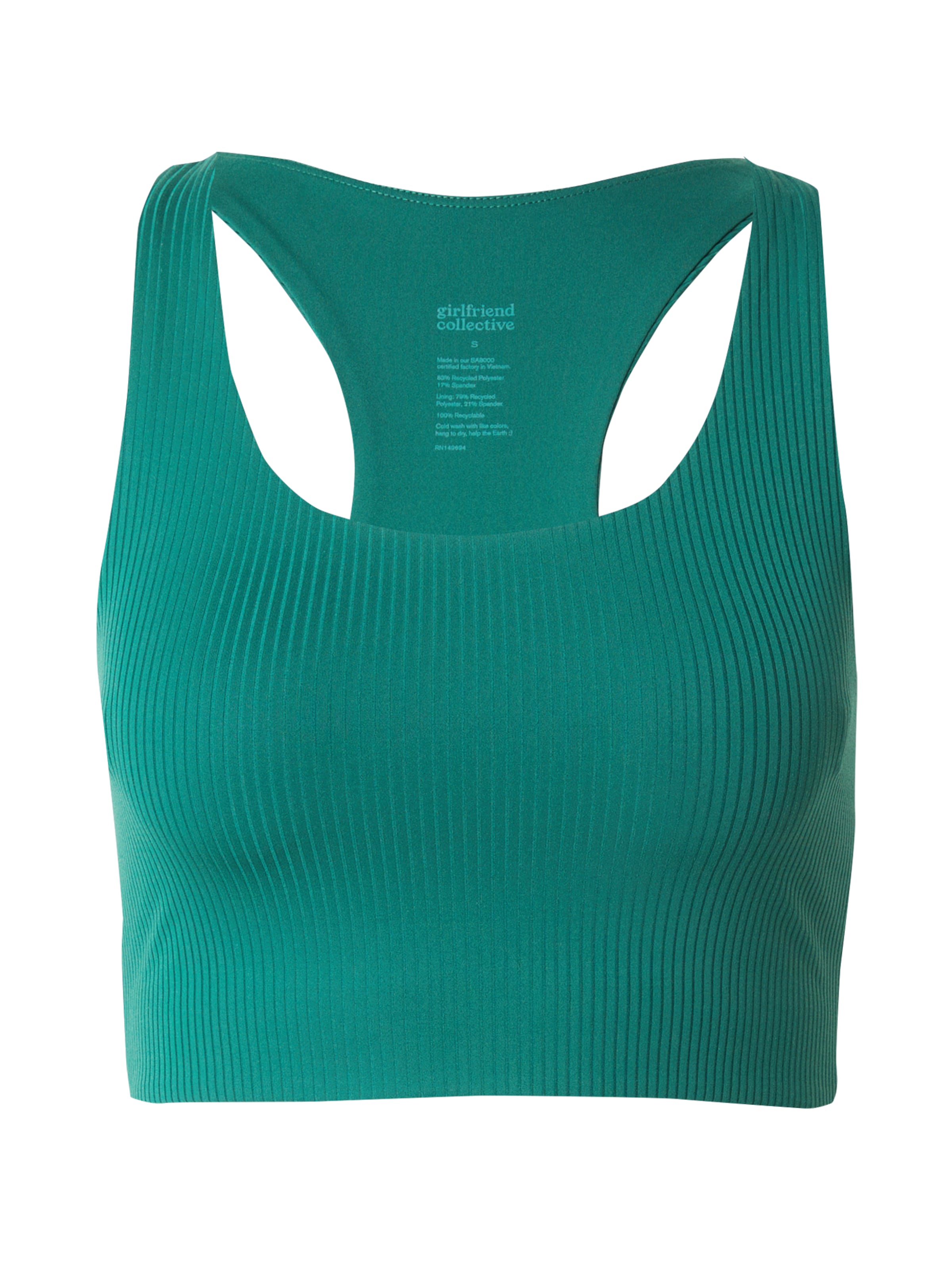 Girlfriend Collective Bralette Sports Bra 'PALOMA' in Green: front