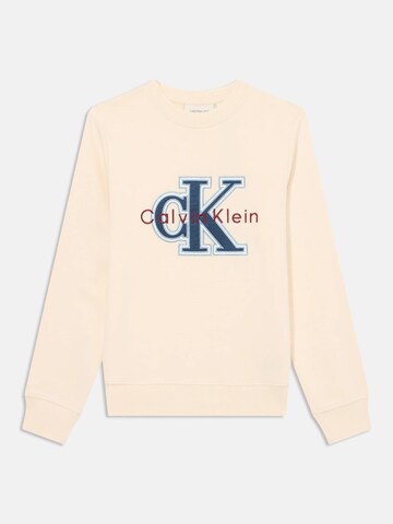 Calvin Klein Sweatshirt 'FESTIVE MONO' in Beige: Vorderseite