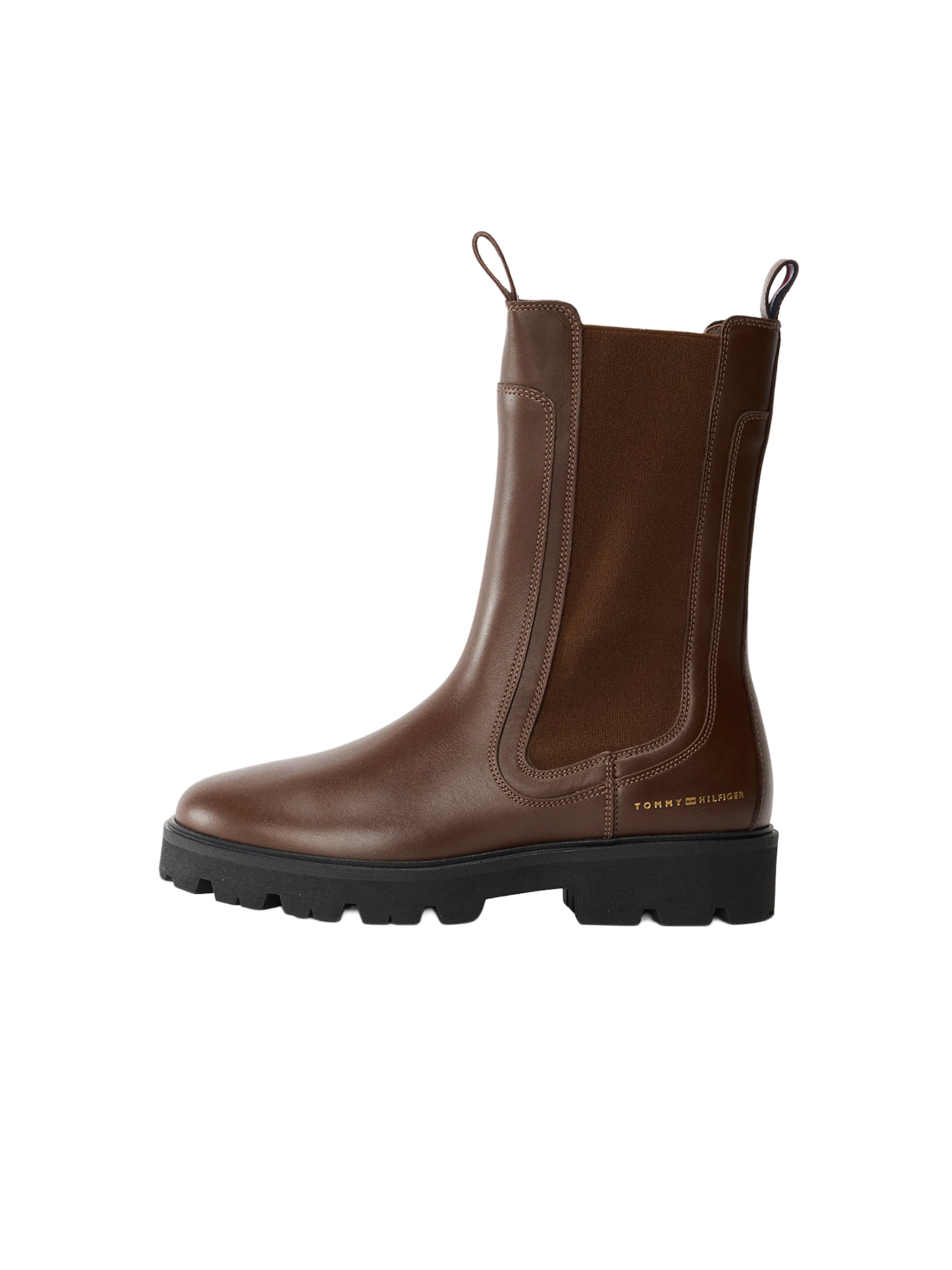 TOMMY HILFIGER - Botas Chelsea en marrón: frente