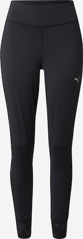 PUMA Skinny Workout Pants in Black: front