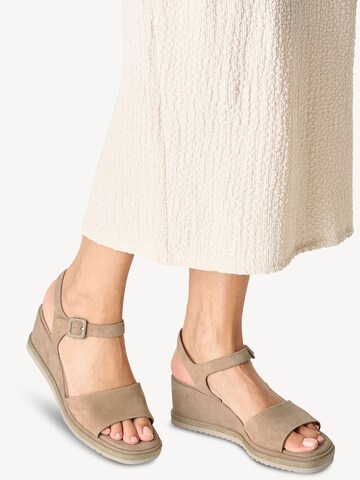 Tamaris Sandaal in Beige: voorkant