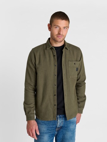 Le Temps Des Cerises Regular fit Overhemd 'REJU' in Groen: voorkant