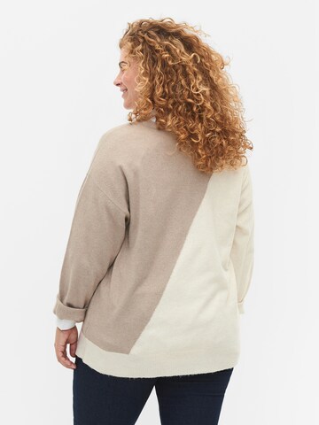 Zizzi Pullover 'SUNNY' in Beige