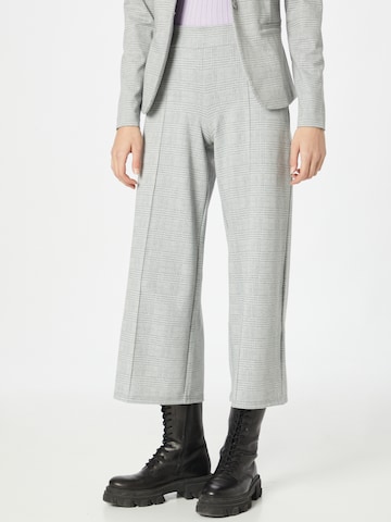 ICHI Wide leg Pleated Pants 'Kate' in Grey: front