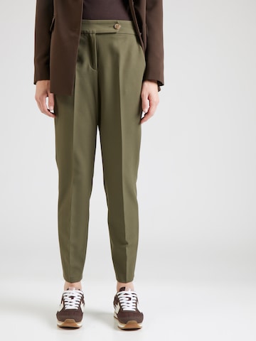 s.Oliver BLACK LABEL Конический (Tapered) Плиссированные брюки в Зеленый: спереди