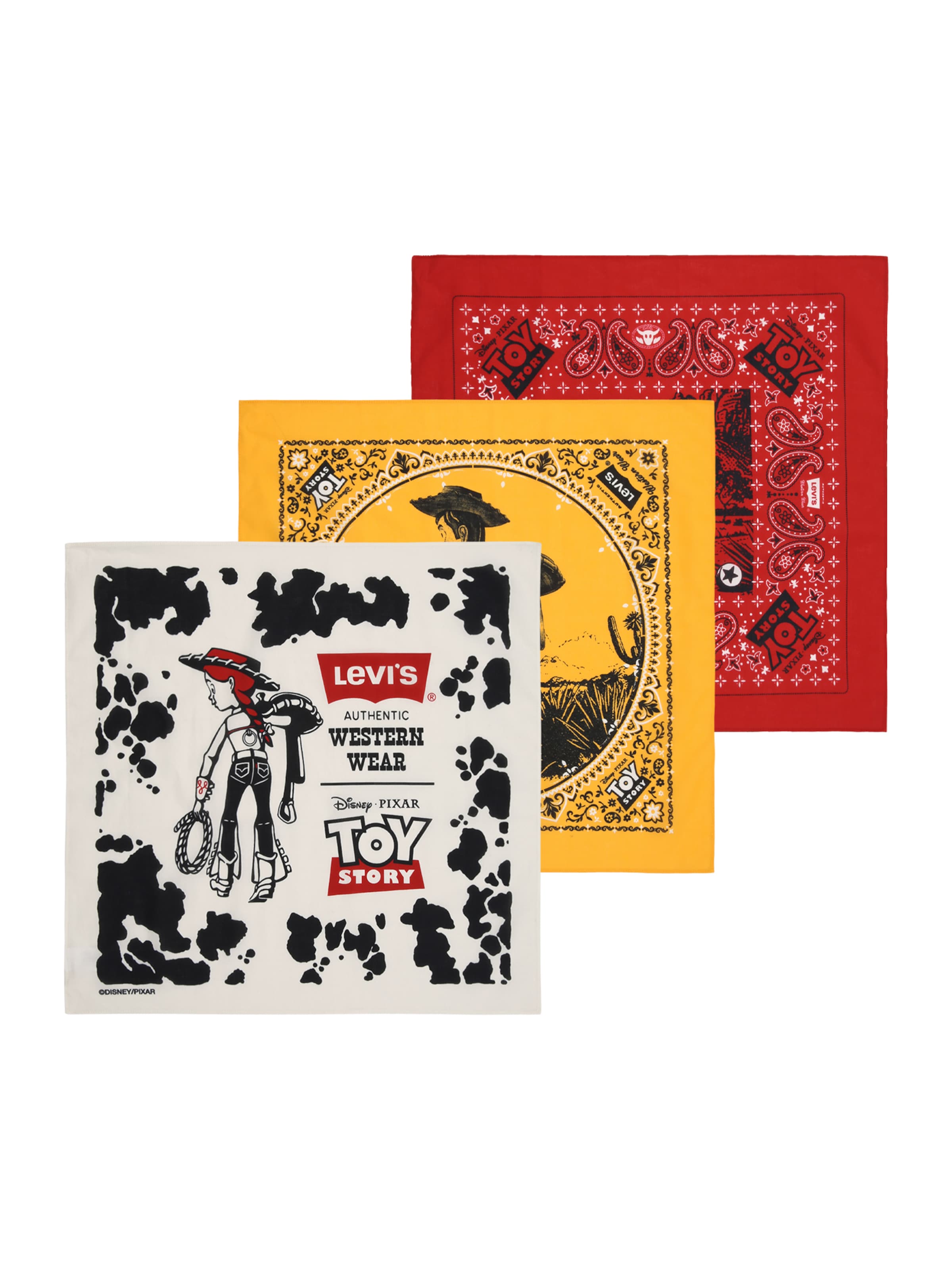 LEVI'S ® Wrap 'Toy Story Bandana - 3 Pack' in Yellow, Red, Off