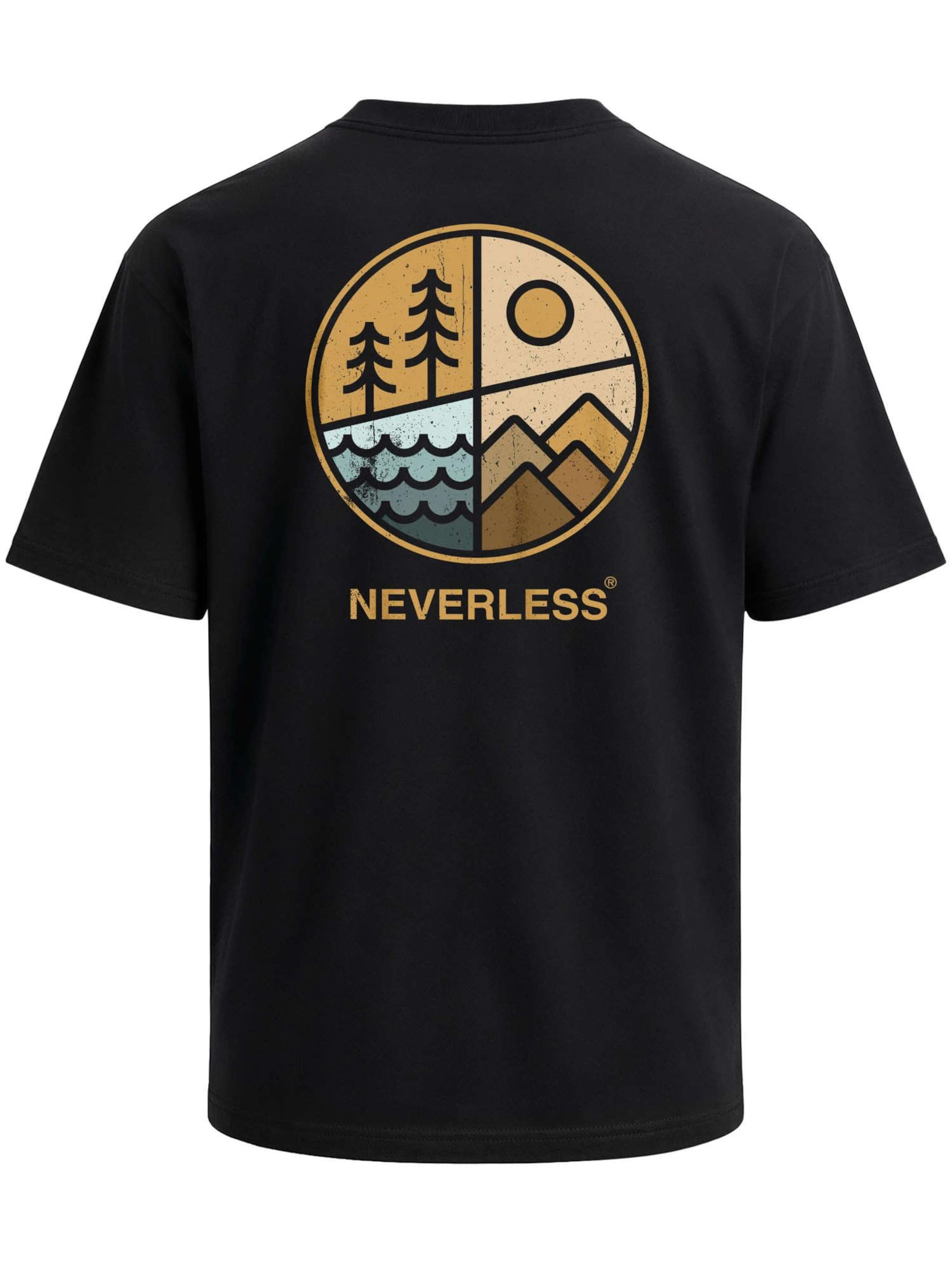Neverless Shirt 'Outdoor Badge' in Black: front