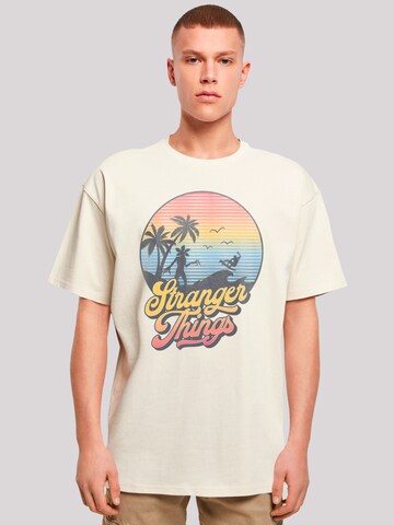T-Shirt 'Stranger Things LA Netflix TV Series' F4NT4STIC en beige : devant