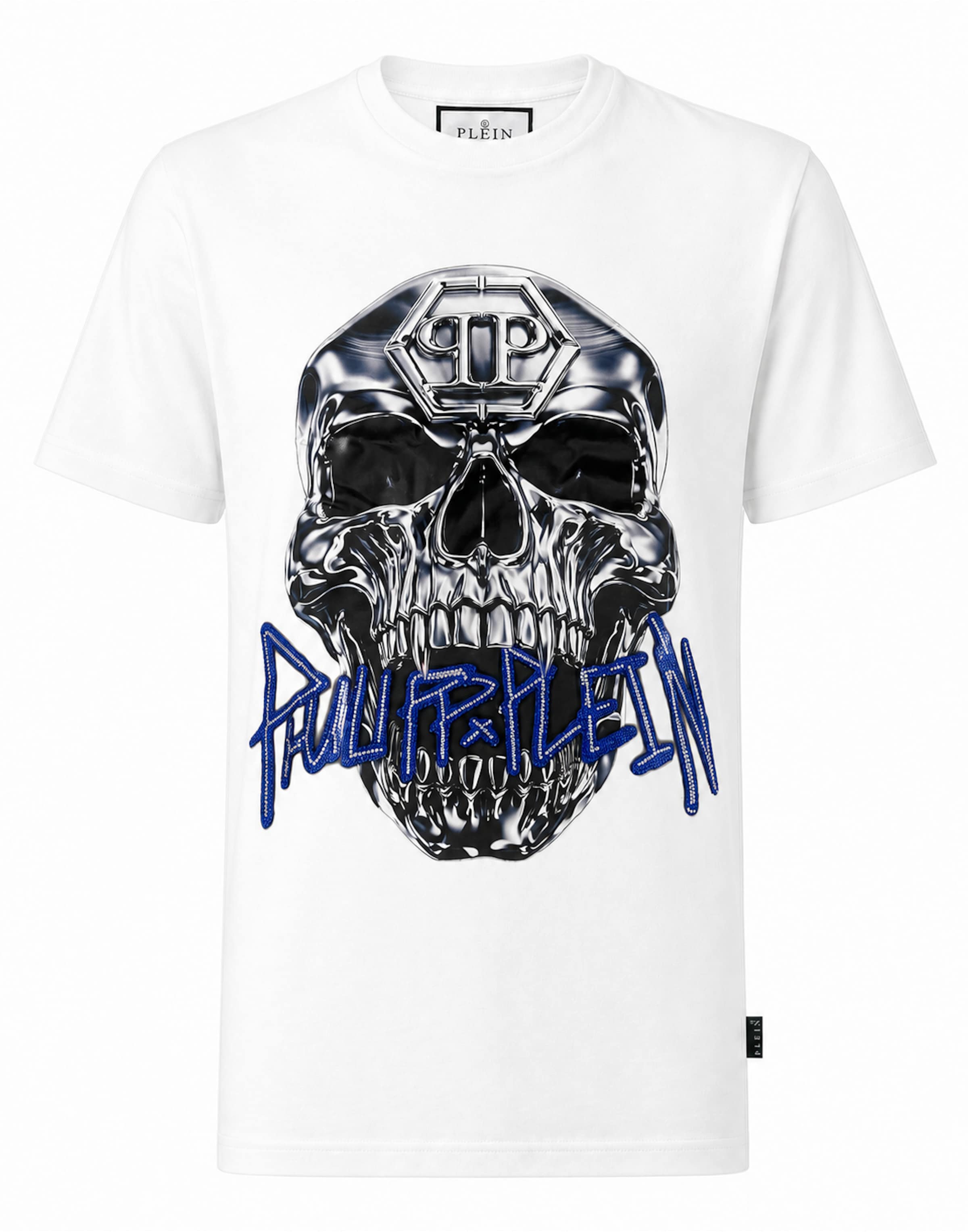 Philipp Plein Shirt 'Skull' in XXXL in de kleur Blauw / Zwart / Wit, Productweergave