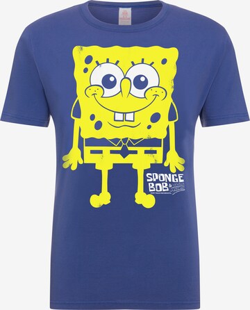 LOGOSHIRT Shirt 'Spongebob Schwammkopf - I'm Ready' in Blauw: voorkant