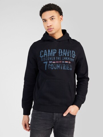 CAMP DAVID Sweatshirt in Black: front