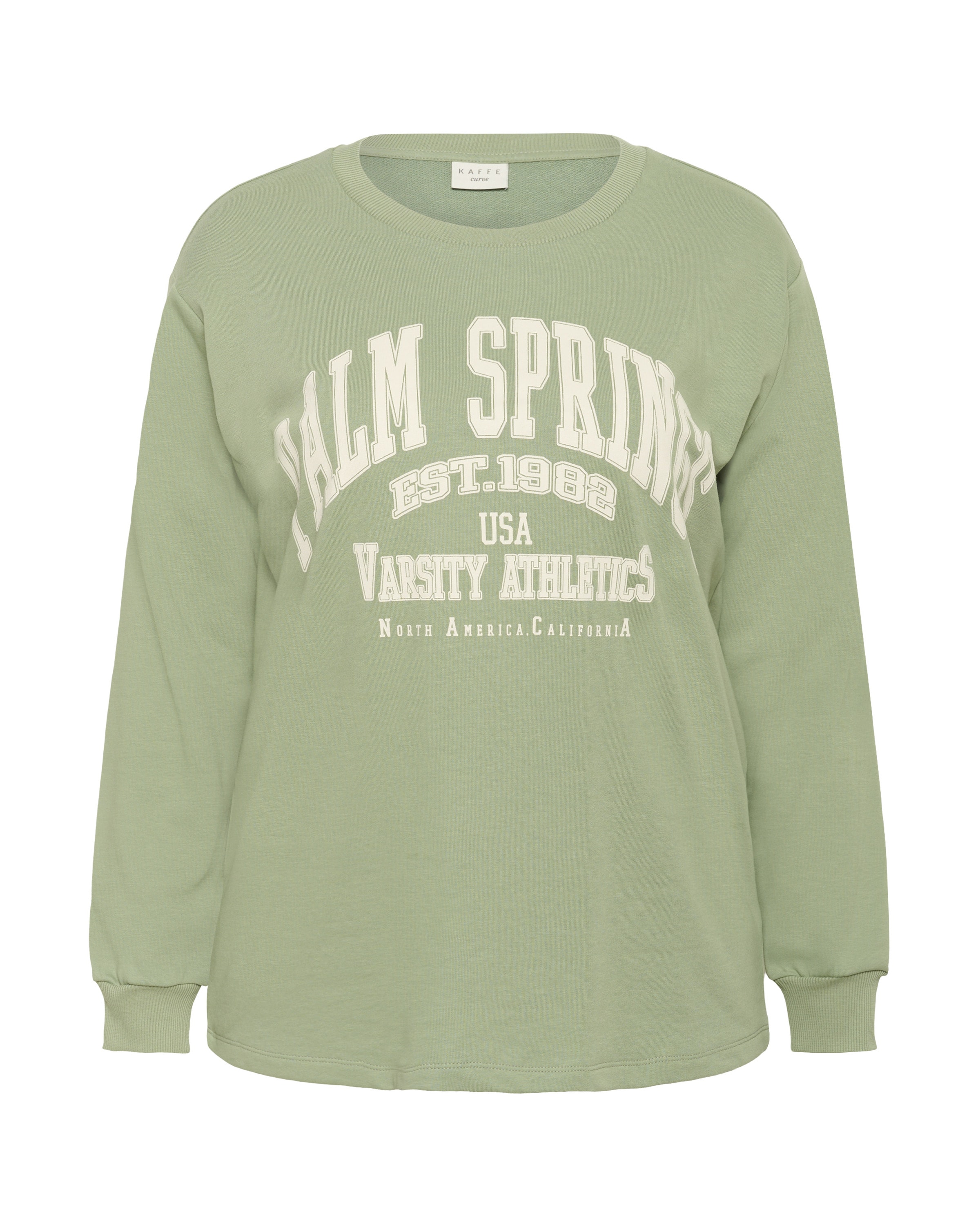 KAFFE CURVE Sweatshirt 'KCSus' in Groen: voorkant