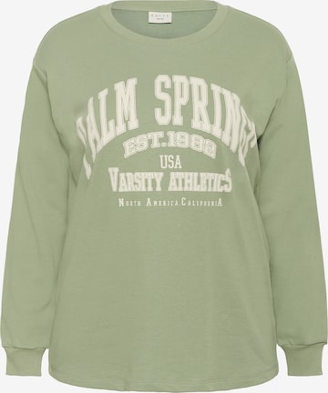 KAFFE CURVE Sweatshirt 'KCSus' in Groen: voorkant
