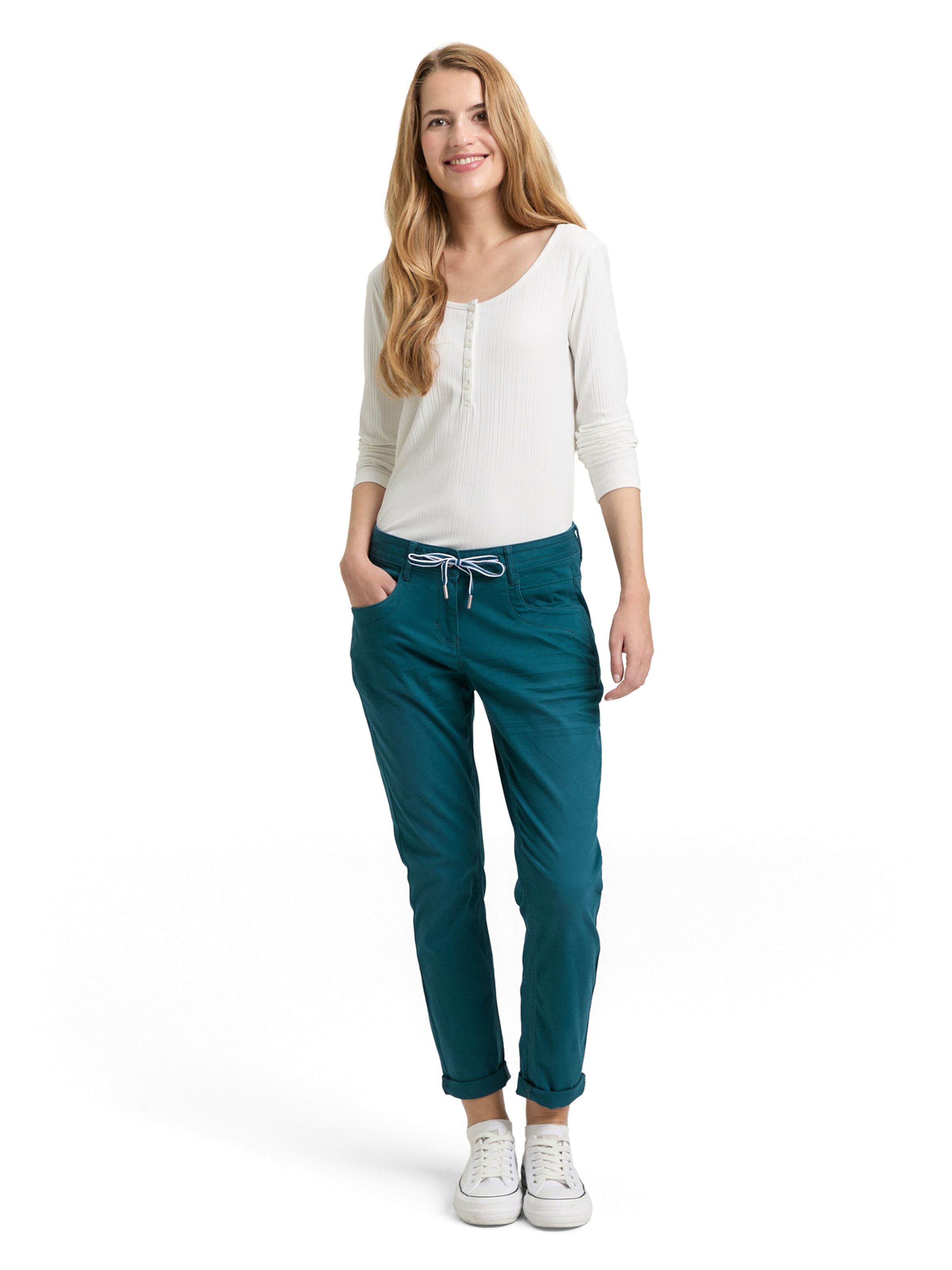 TOM TAILOR Tapered Pants in Green