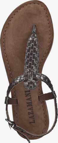 LAZAMANI T-Bar Sandals in Brown