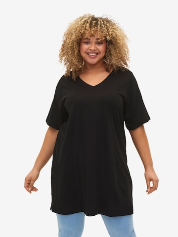 T-shirt oversize Zizzi en noir : devant