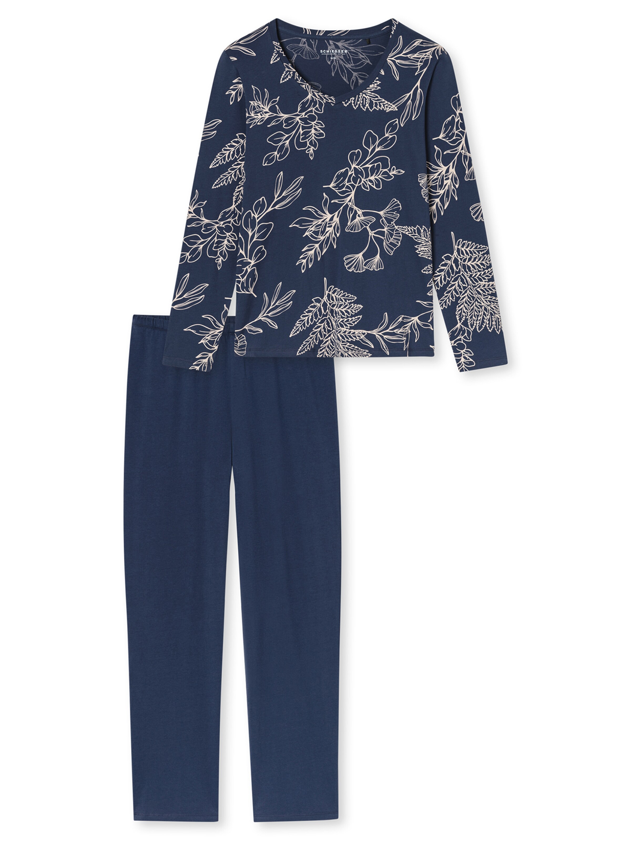 SCHIESSER Pajama ' Comfort Essentials ' in Blue: front