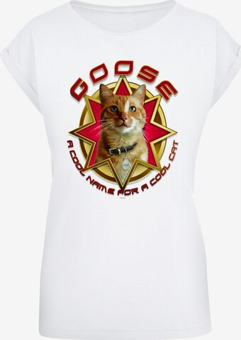 ABSOLUTE CULT T-Shirt 'Captain Marvel - Movie Goose Cool Cat' in Weiß: predná strana