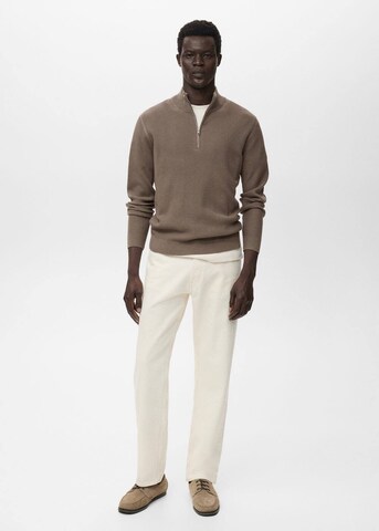 MANGO MAN Pullover 'Antiguap' in Braun