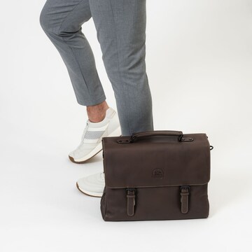 Farmhood Document Bag in Brown: front