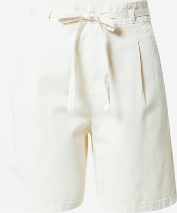 ESPRIT Pleat-front trousers in White: front