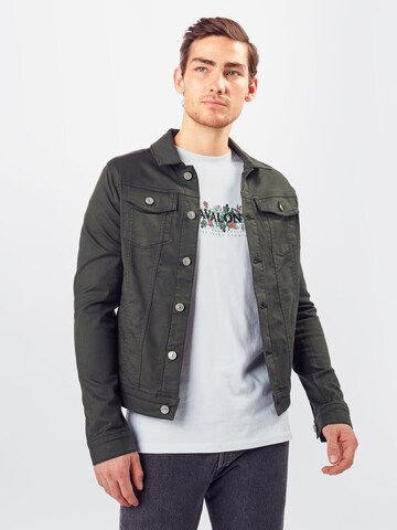 River Island - Ajuste regular Chaqueta de entretiempo en verde: frente