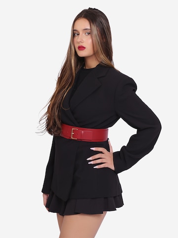 Haute Cuir Bælte 'Double Buckle' i rød