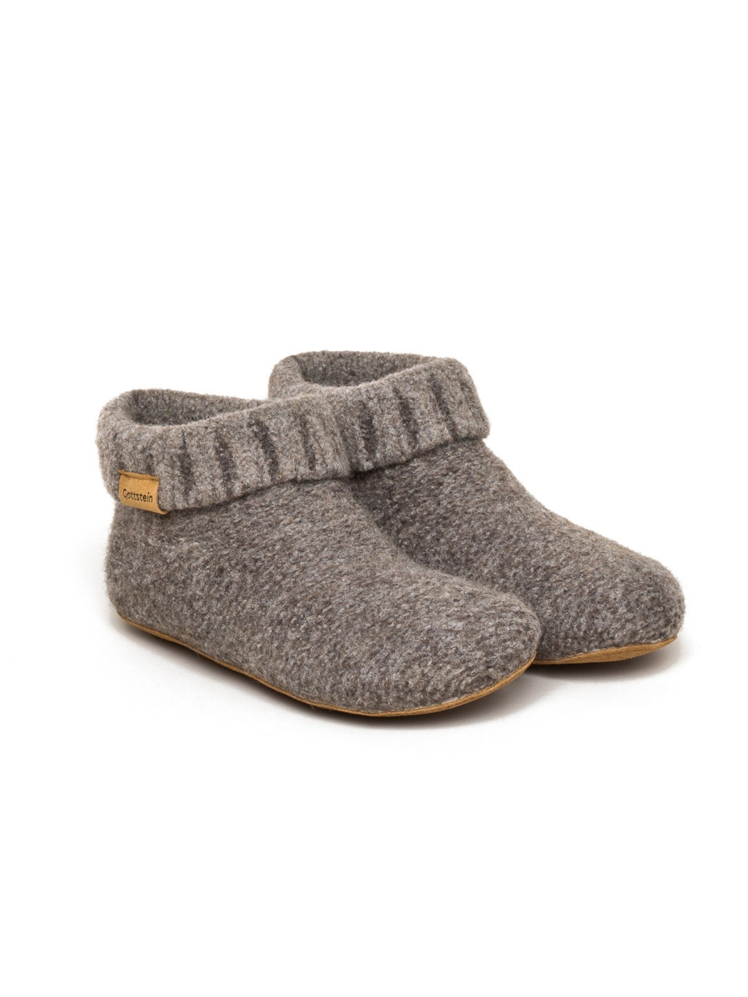Gottstein Slippers 'Hüttenschuhe Knit Boot' in Brown