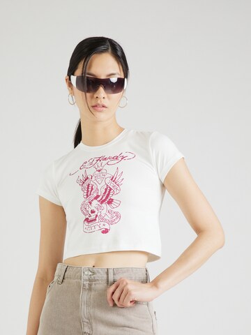 Ed Hardy T-shirt i vit: framsida