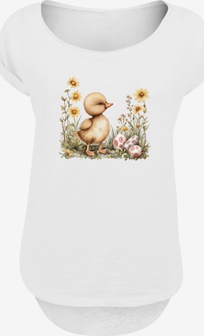 F4NT4STIC T-Shirt 'Niedliche Enten Ostereier' in Weiß: Vorderseite