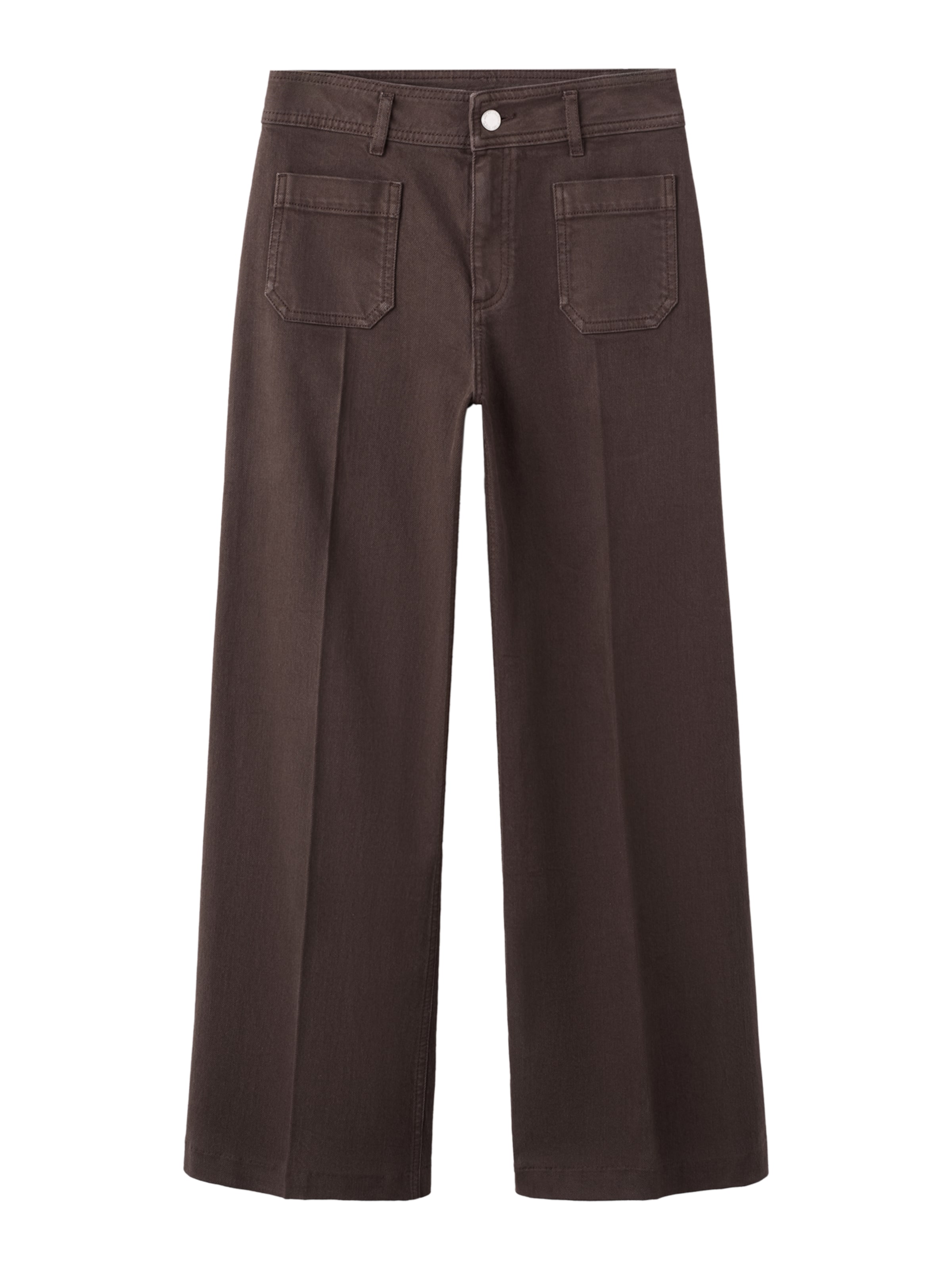 MANGO Zvonové kalhoty Džíny 'JESSIE' – hnědá: přední strana