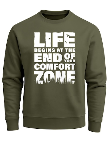 Neverless Sweatshirt 'life begins' in Green: front