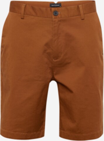 Pantalon chino Clean Cut Copenhagen en marron : devant