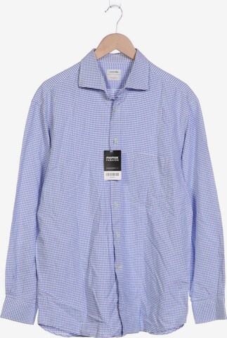 Van Laack Button Up Shirt in 5XL in Blue: front