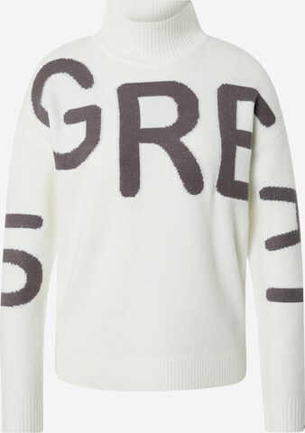 Cartoon Sweater in White: front