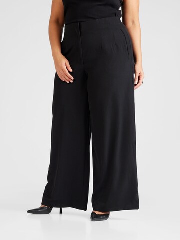 Wide Leg Pantalon 'Fleur' ABOUT YOU Curvy en noir : devant