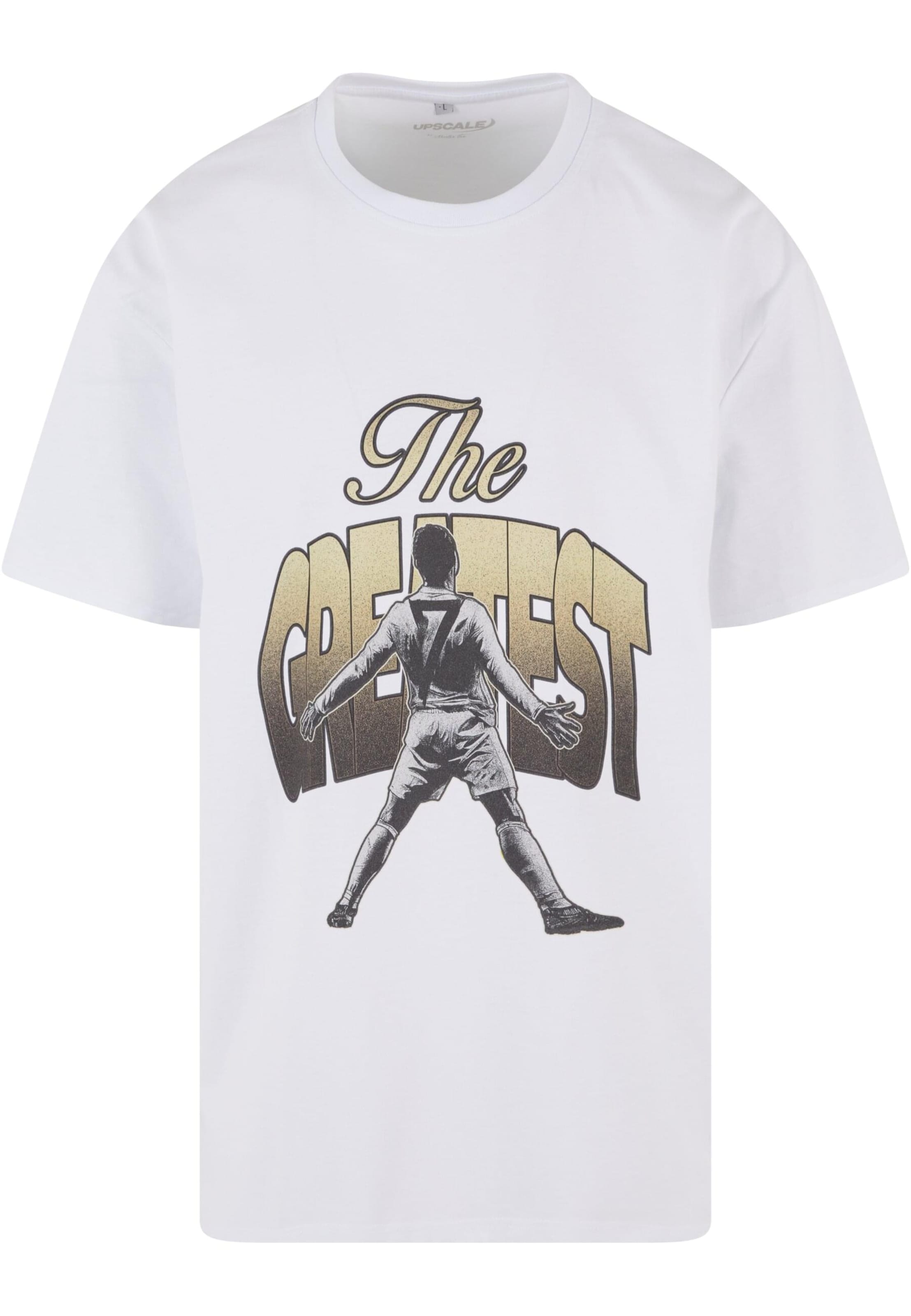 MT Upscale Tričko 'Greatest' – bílá: přední strana