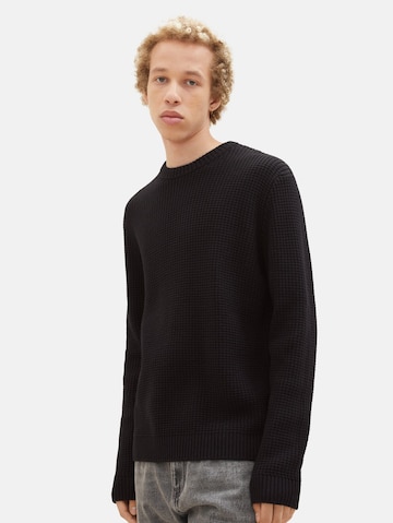 TOM TAILOR DENIM Sweater in Black: front