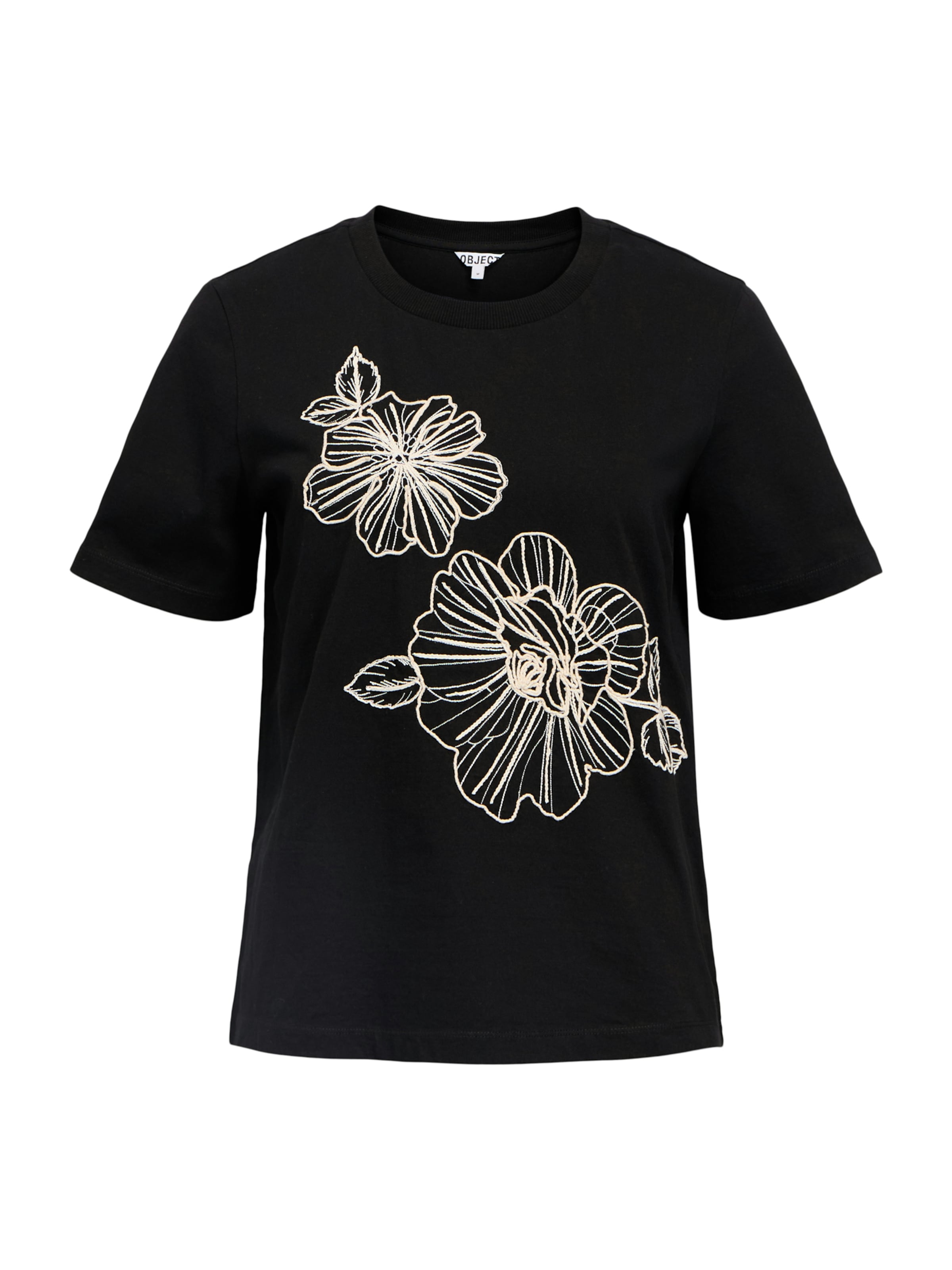 juoda OBJECT Marškinėliai 'OBJVIV': priekis